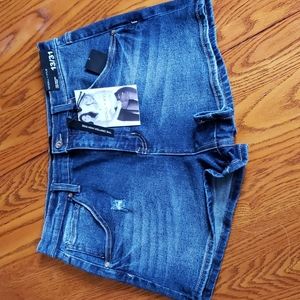 Kendall & Kylie The Drifter High Rise Distressed Denim Shorts